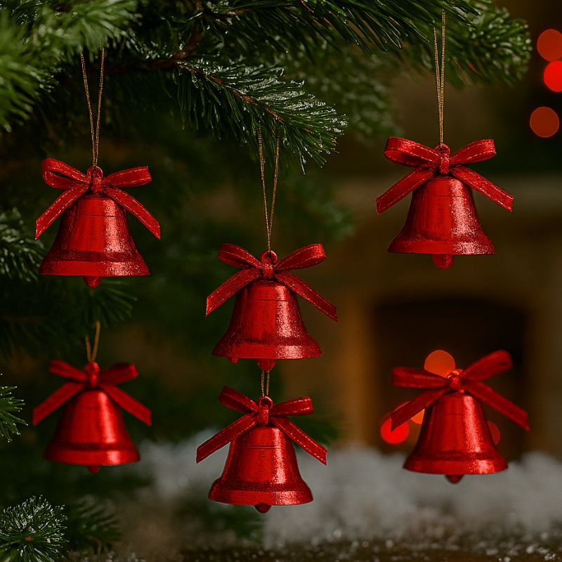 Campanellini in Plastica 3,5 cm  Set 6 Pezzi Colore a Scelta XM1434G/R/S