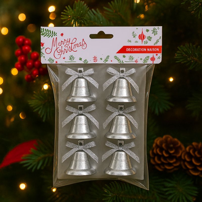 Campanellini in Plastica 3,5 cm  Set 6 Pezzi Colore a Scelta XM1434G/R/S