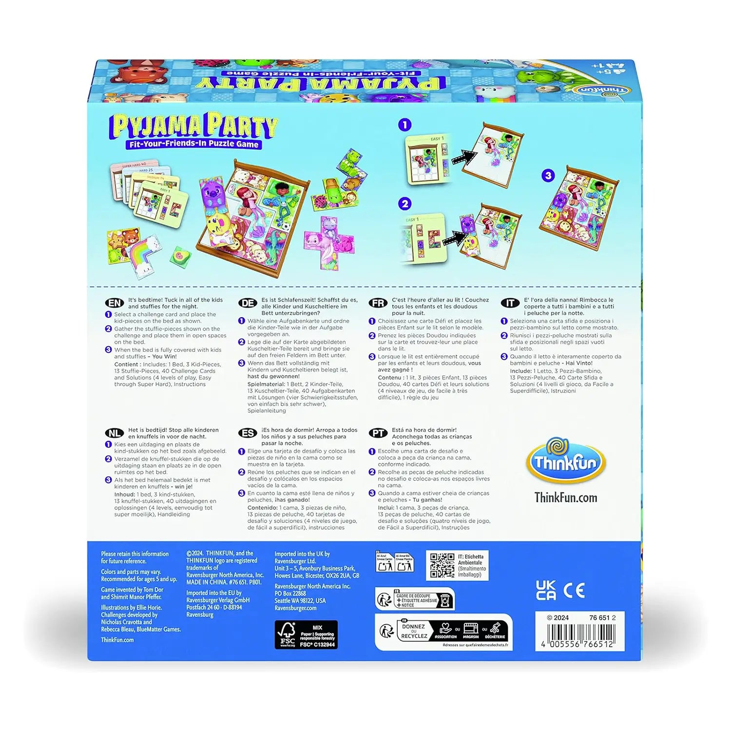 24858 Ravensburger Pijama Party Gioco da Tavolo Divertente per Bambini