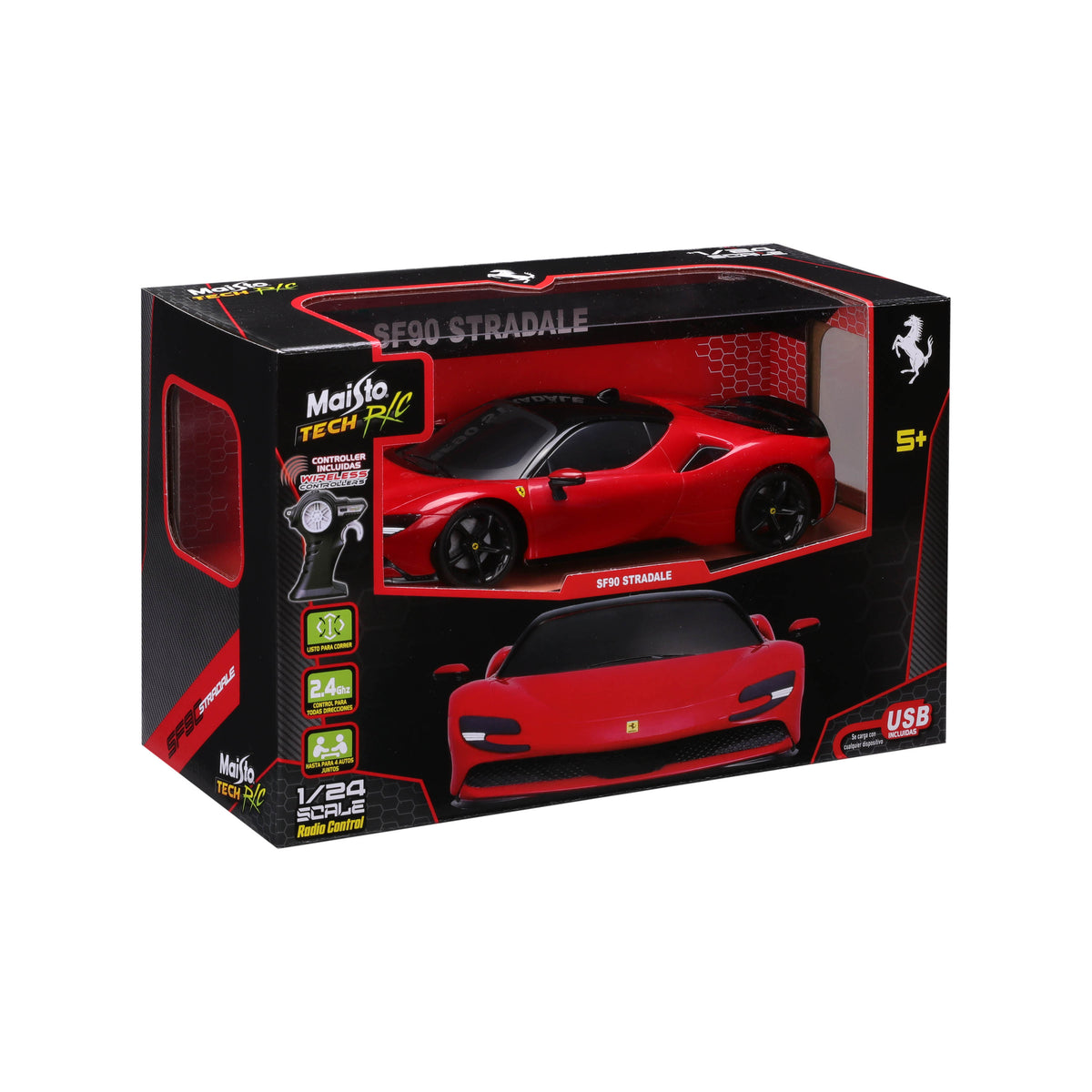 82580_82334  Bburago Maisto Tech RC FERRARI SF90 1:24 Special Pack