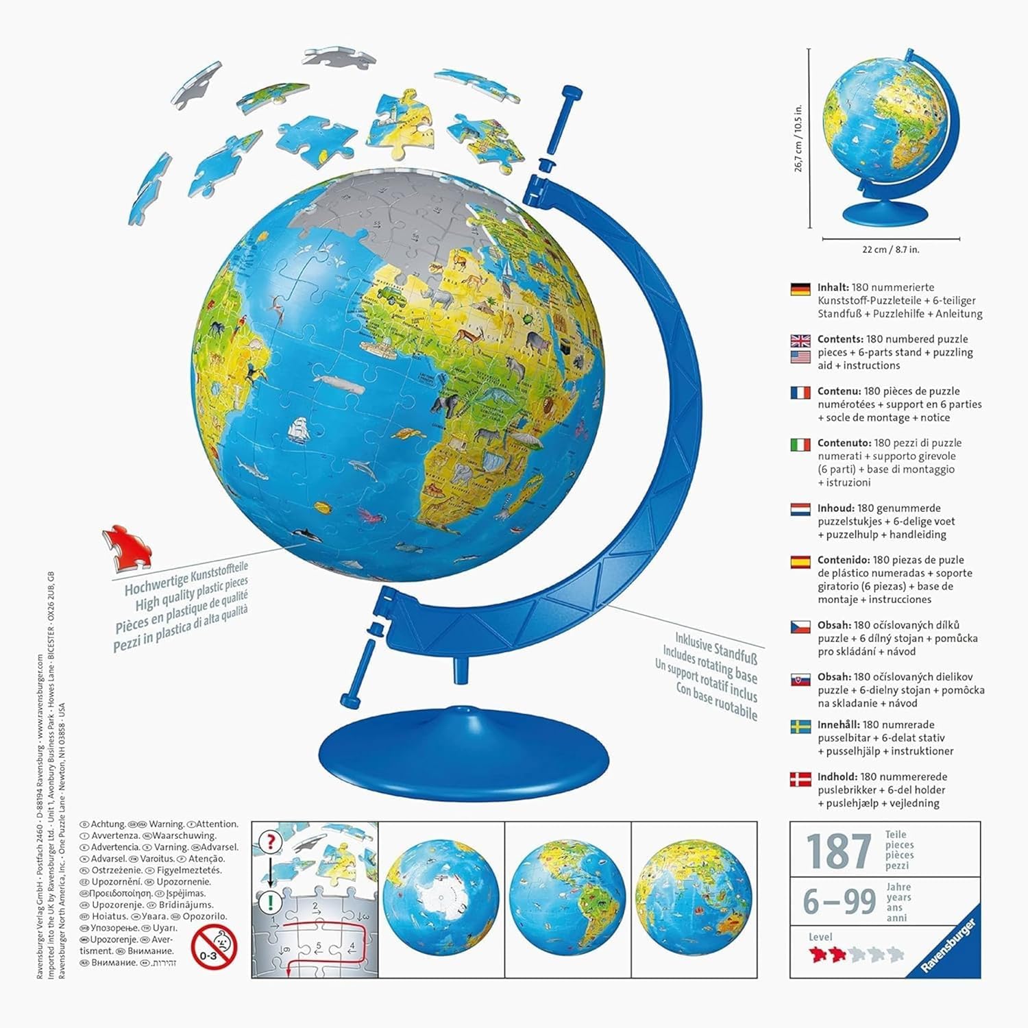 12340 3D Globo 180 pezzi - Ravensburger 3D Puzzle