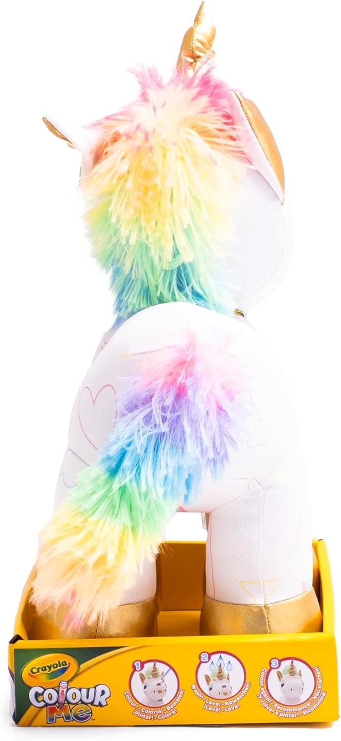 4026316 CRAYOLA Colour Me Plush, Peluche Colorabile con 3 Pennarelli