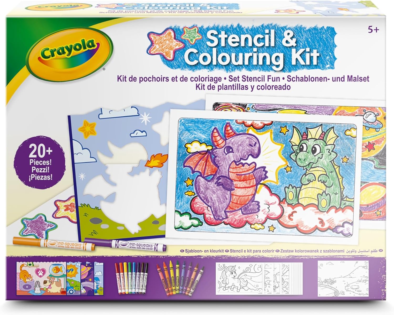 04-2952 CRAYOLA - Set di stencil divertente, 04-2952, multicolore
