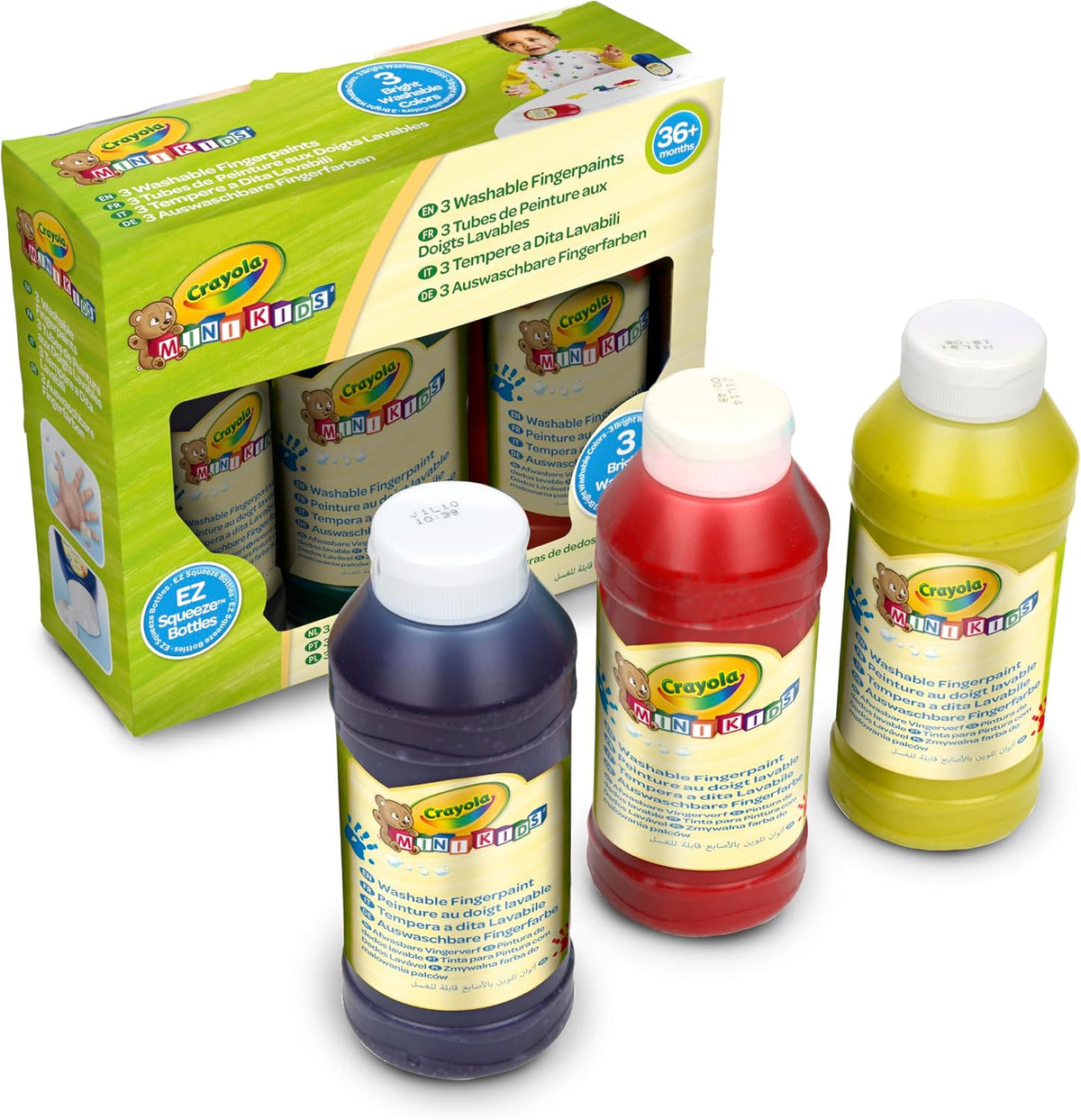 81-1539 CRAYOLA - Mini Kids, 3 Tempere a Dita Lavabili