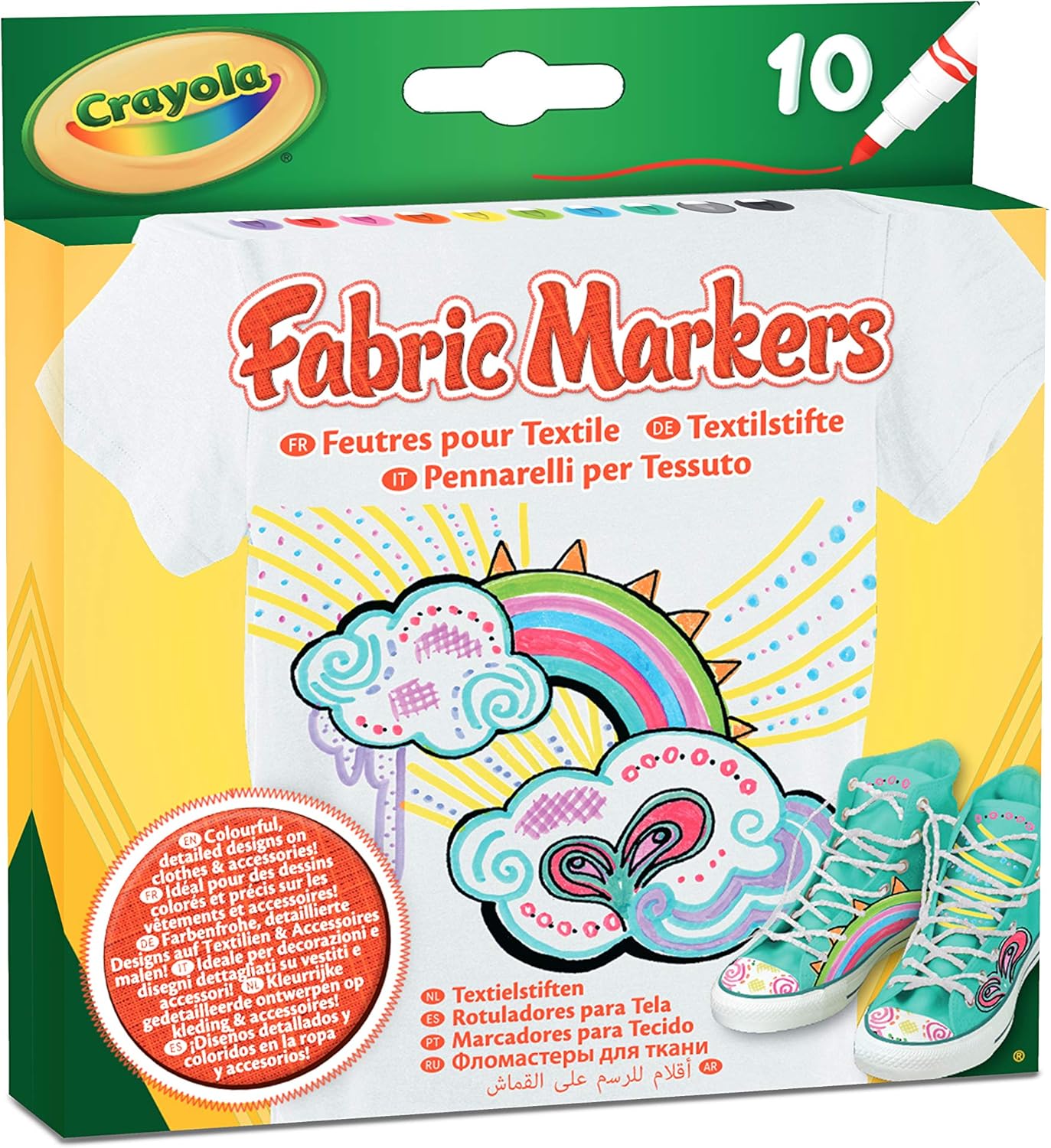 58-8633 Crayola  Pennarelli per tessuti, 10 pezzi