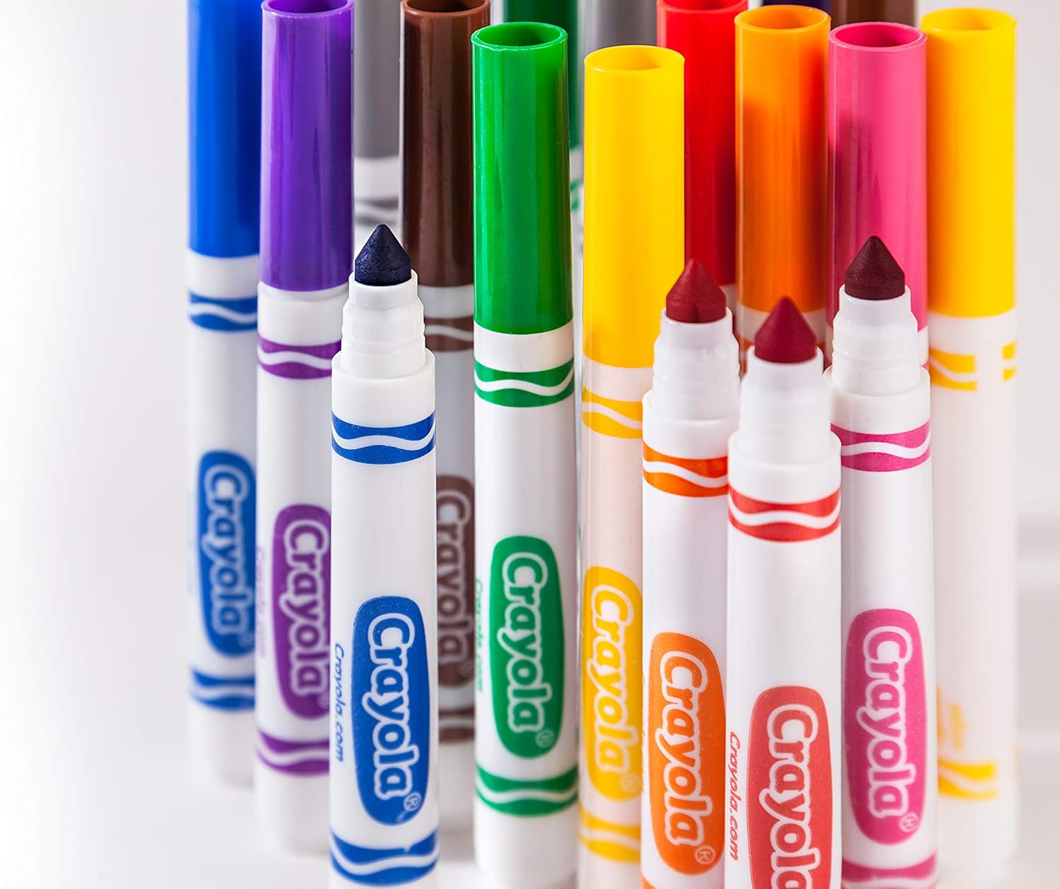58-6570 CRAYOLA, Pennarelli Lavabili a Punta Conica Grossa 24 pz
