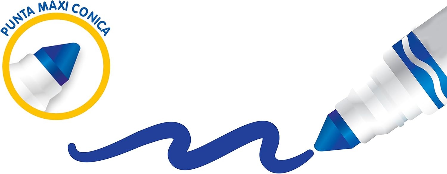 58-6570 CRAYOLA, Pennarelli Lavabili a Punta Conica Grossa 24 pz