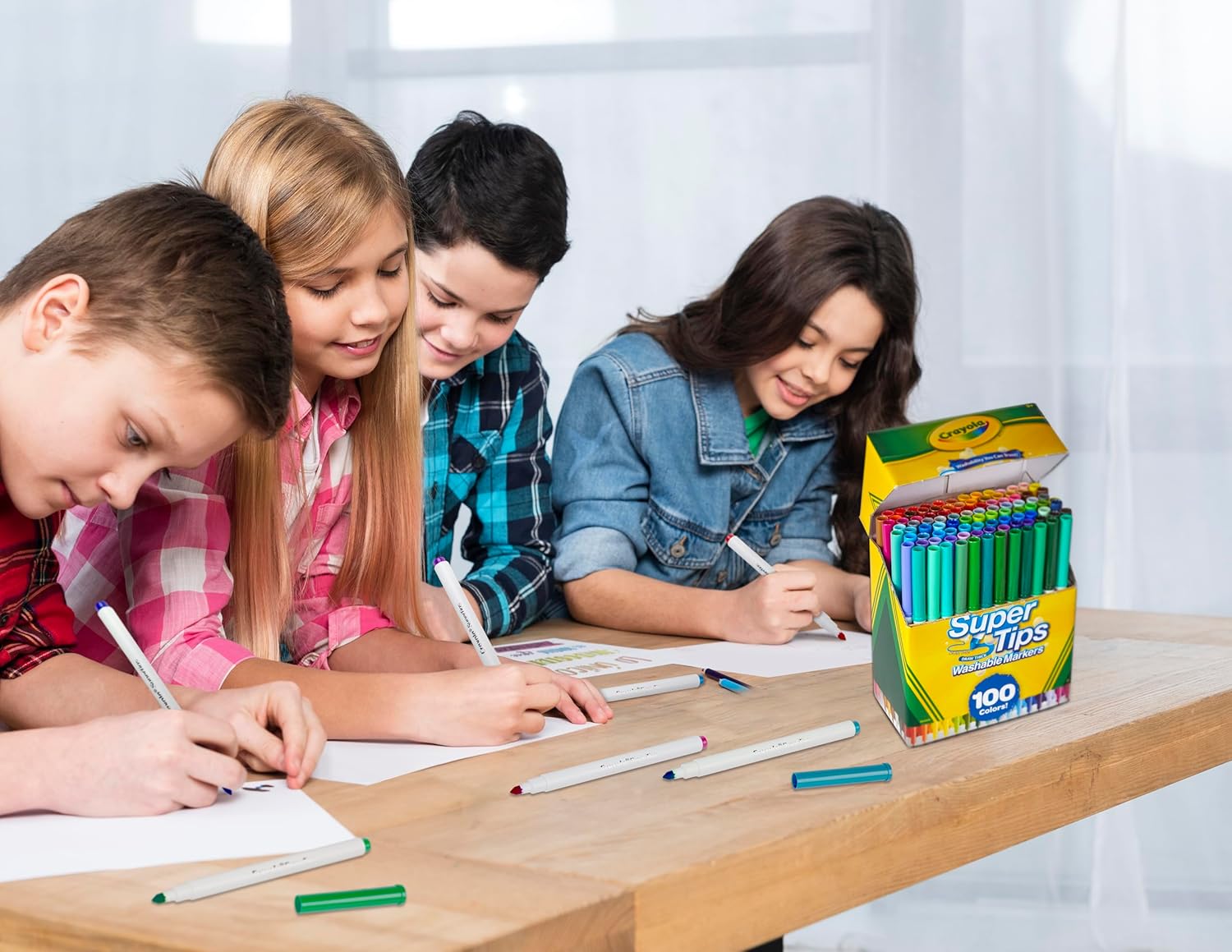 58-5100 CRAYOLA Super Tips - 100 Pennarelli per Adulti a Punta Media