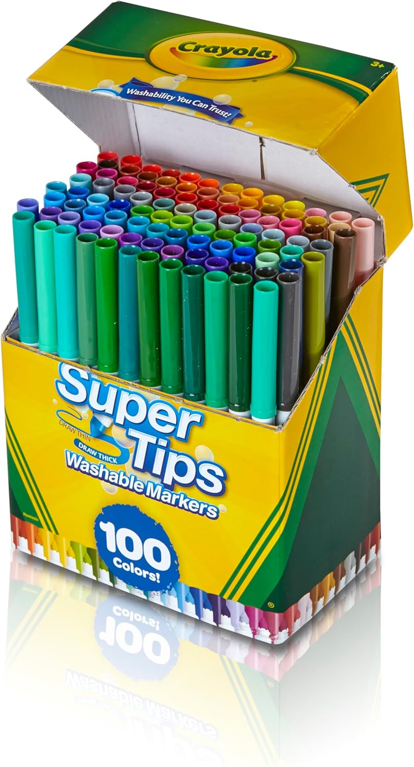 58-5100 CRAYOLA Super Tips - 100 Pennarelli per Adulti a Punta Media
