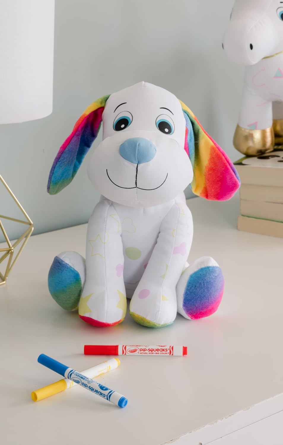 4026318 CRAYOLA Colour Me Plush, Peluche Colorabile con 3 Pennarelli