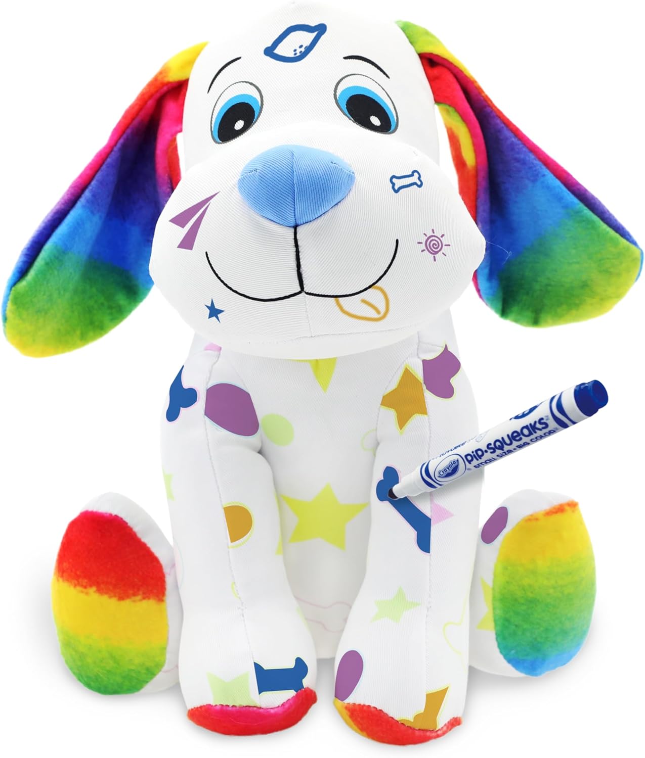 4026318 CRAYOLA Colour Me Plush, Peluche Colorabile con 3 Pennarelli