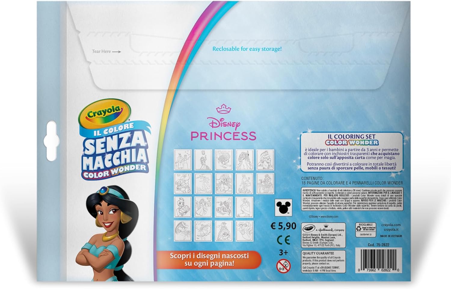 25-2900 CRAYOLA - Color Wonder, Coloring Set con 18 Pagine da colorare