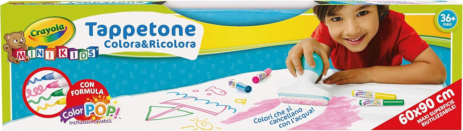 CRAYOLA  Colora e Ricolora - Tappetone, Maxi superficie riutilizzabile