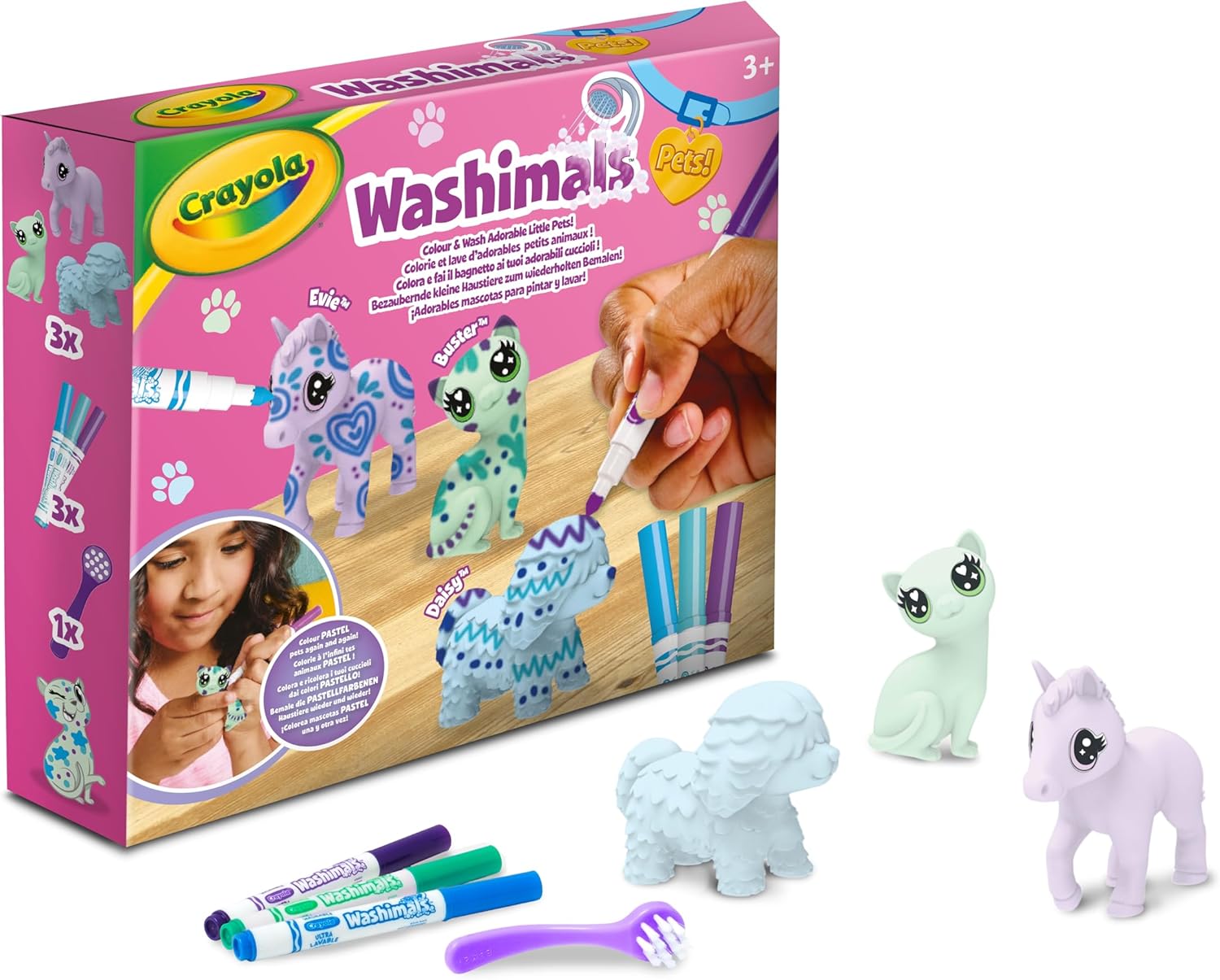 74-7511 CRAYOLA Washimals Pastel Pets - Set Ricarica con 3 Cuccioli