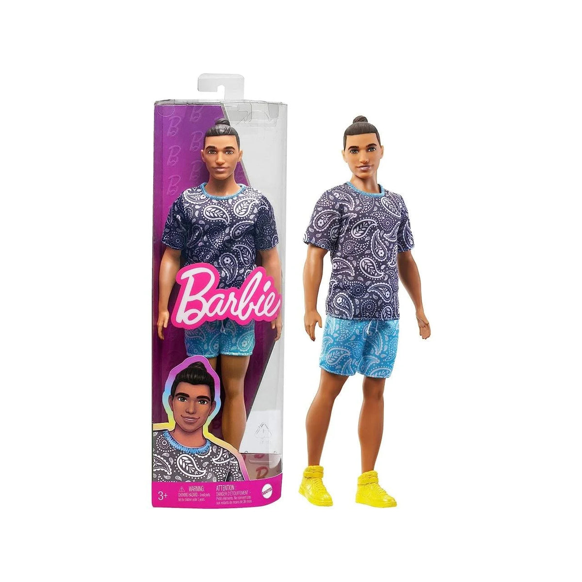 Mattel Barbie Fashionistas Ken #204  Bambola Ken Fashion con Man Bun