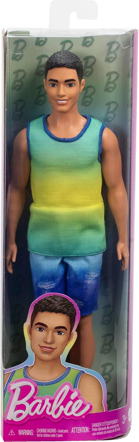 Mattel Barbie Fashionistas Ken #236  Bambola Ken con Capelli Neri, Canotta Blu