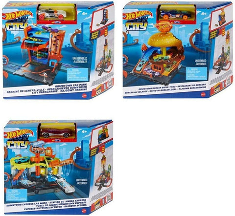 Hot Wheels City 2022 Downtown  Playset Assortiti Collezionabili per Bambini 4+