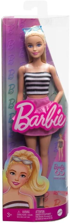 Barbie Fashionistas n. 218 65° Anniversario con Capelli Blu e Outfit Arcobaleno