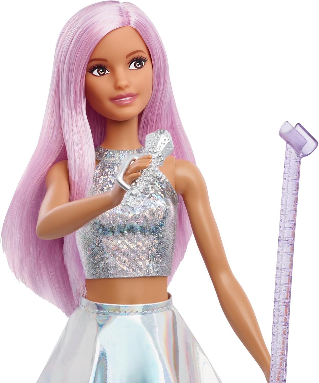 Barbie Carriere Barbie Pop Star con Microfono  Capelli Rosa e Outfit Scintilla
