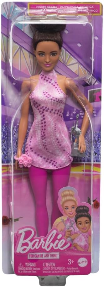 Barbie Carriere Bambola Pattinatrice con Outfit Rosa Pattini Rimovibili e Trofeo