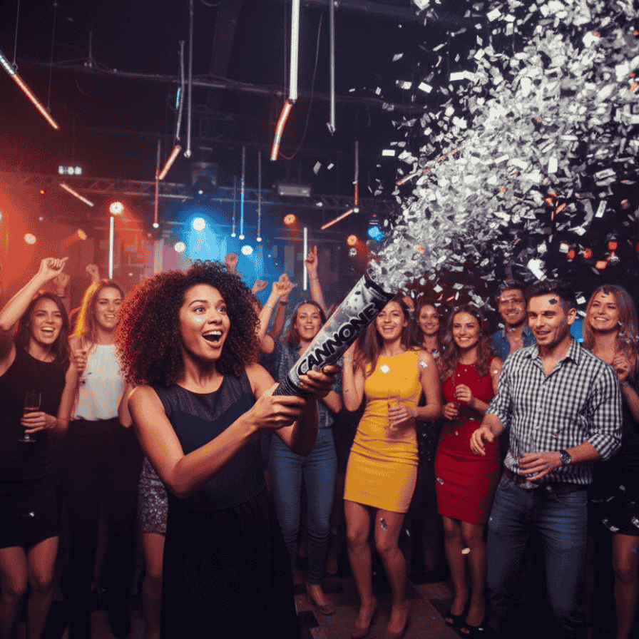 Cannone Party Coriandoli argento Silver Metallizzato 30Cm Halloween Decorazioni