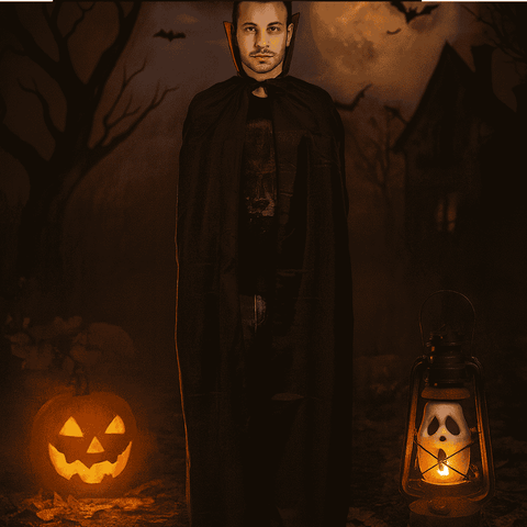 Mantello Dracula Adulto 140cm  Costume Vampiro di Halloween