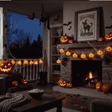 Filo 10 Zucche Luminose a Batterie  Luci LED Halloween per Decorazioni
