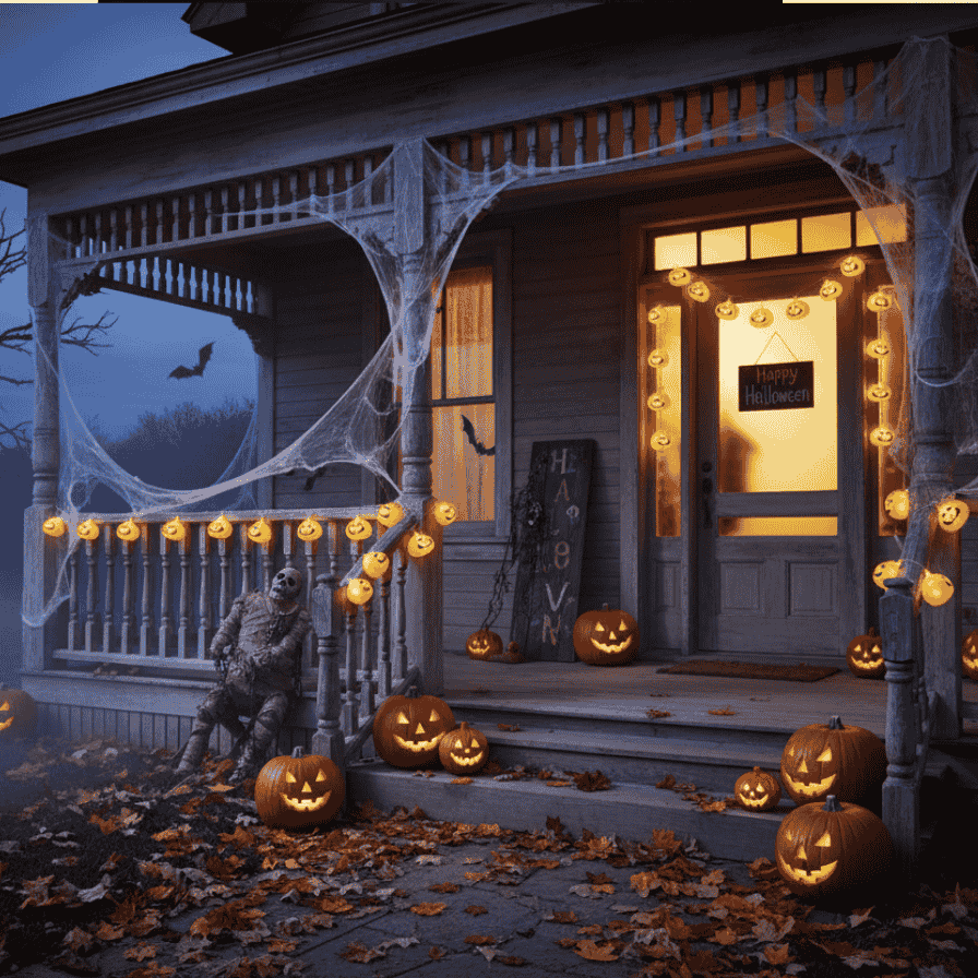 Filo 10 Zucche Luminose a Batterie  Luci LED Halloween per Decorazioni