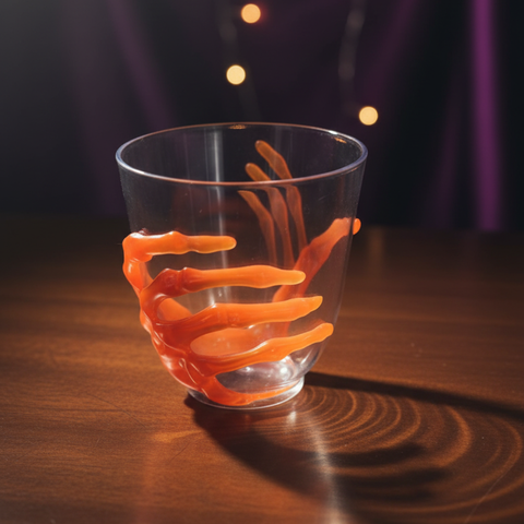 Bicchiere arancione in Plastica Halloween Zucca  Accessorio Festa a Tema