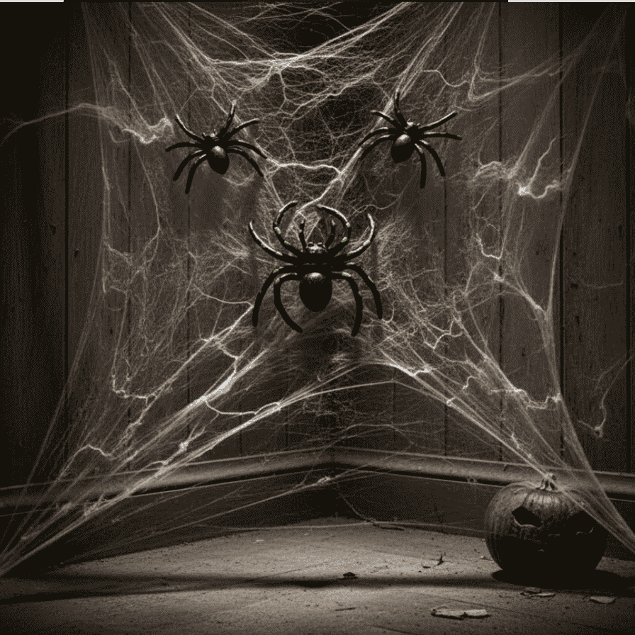 Ragni con Ragnatela 8g  Decorazioni Spaventose per Halloween