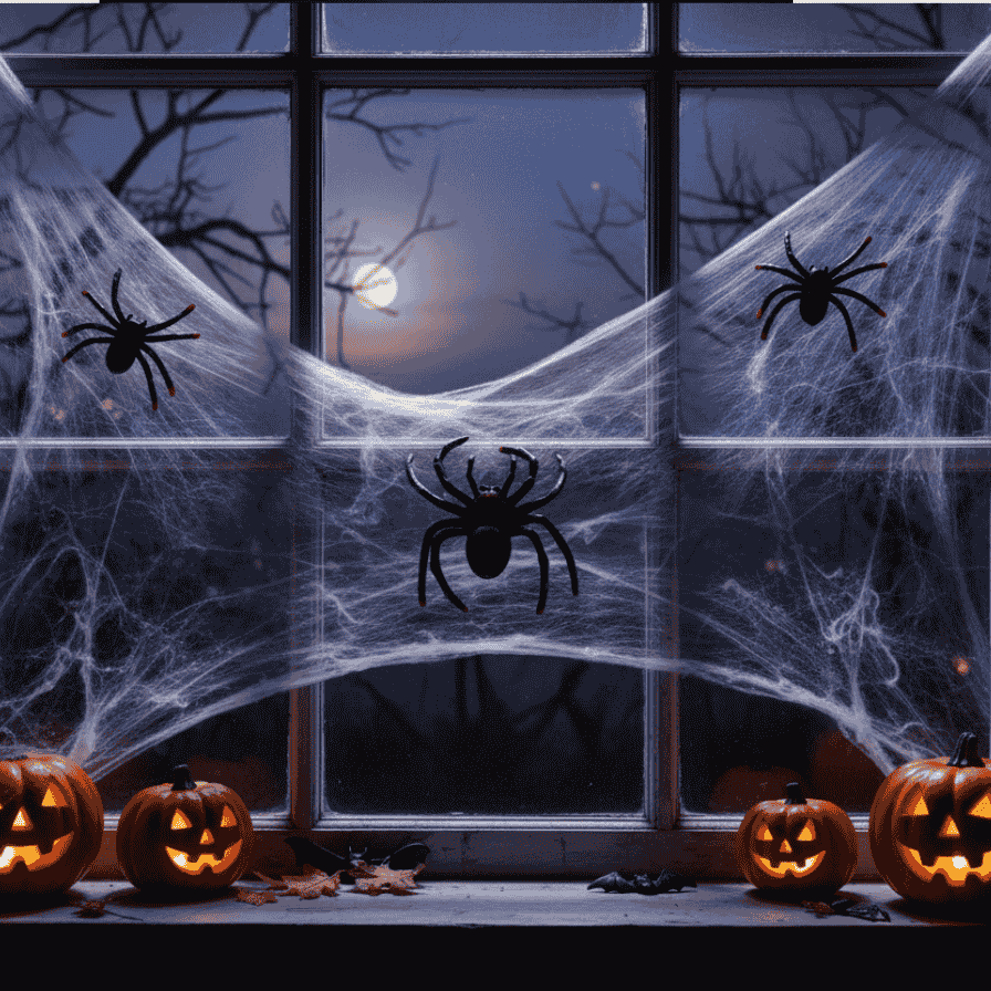 Ragni con Ragnatela 8g  Decorazioni Spaventose per Halloween