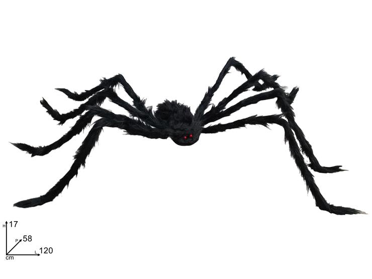 Ragno Nero Gigante Halloween  Decorazione Spaventosa con Zampe Lunghe