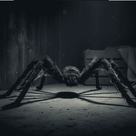 Ragno Nero Gigante Halloween  Decorazione Spaventosa con Zampe Lunghe