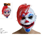 Maschera Clown con Ciuffo Rosso  Accessorio Spaventoso per Halloween