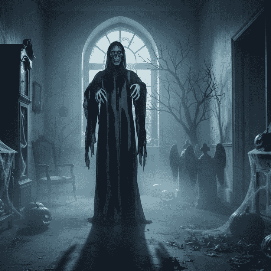 Fantasma Halloween 210 cm con Luci e Suoni  Decorazione Spaventosa a Batterie