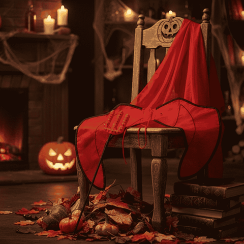 Ali con Cerchietto e Forcone Halloween  Set Costume Diavolo Rosso e Nero