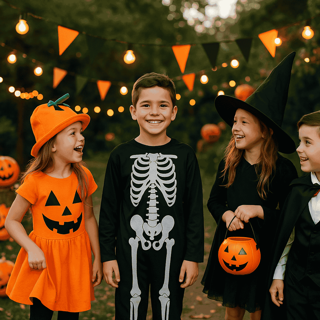 Vestito Scheletro Bambino 4-6 Anni  Costume Halloween Scheletro Horror