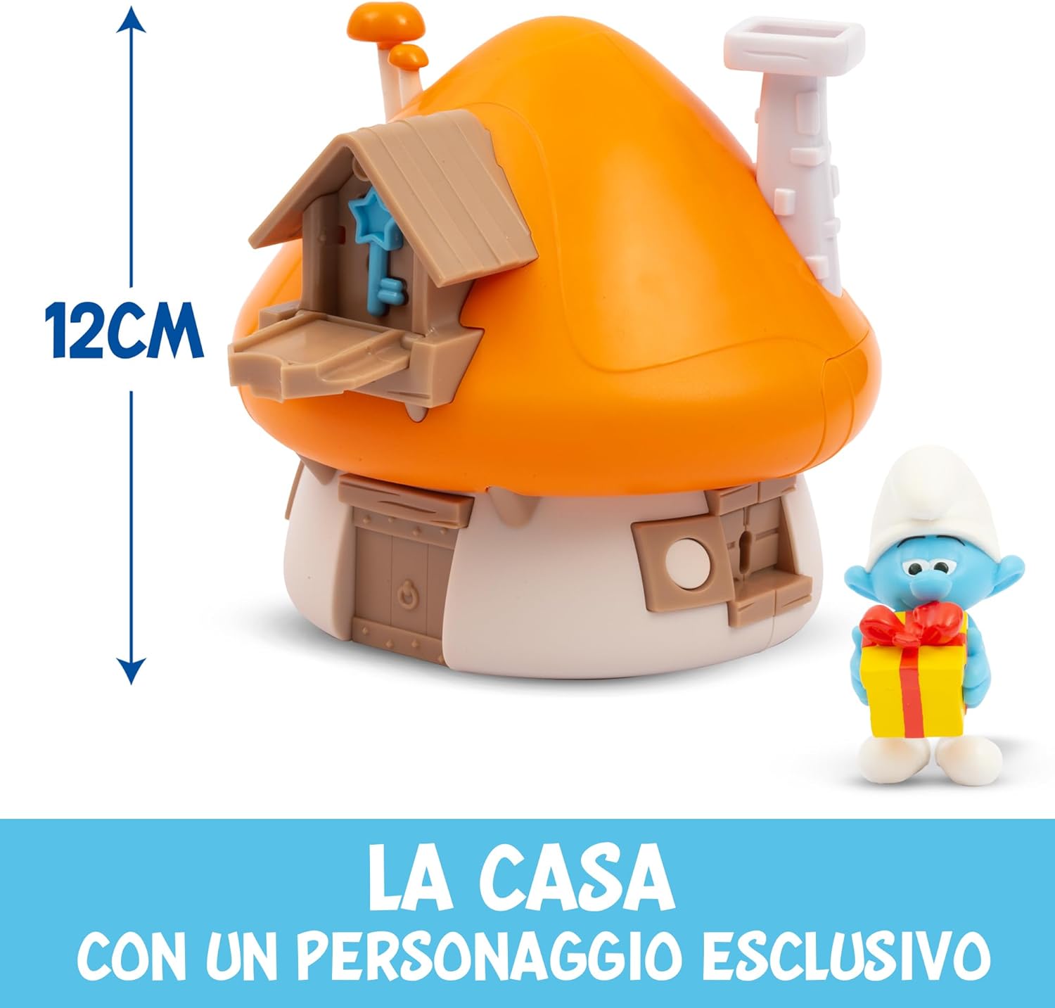 PUF20200  Giochi Preziosi Puffo Burlone con Casetta Tetto Arancione e Accessori