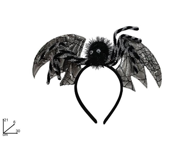 Cerchietto Pipistrello con Ragno XX24FG-04  Accessorio Halloween