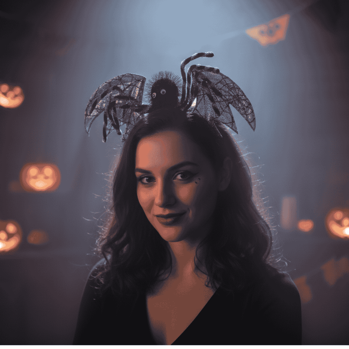 Cerchietto Pipistrello con Ragno XX24FG-04  Accessorio Halloween