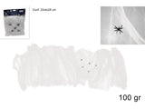 Ragnatela Bianca 100 g con 5 Ragni 14467-WHITE  Decorazione Halloween