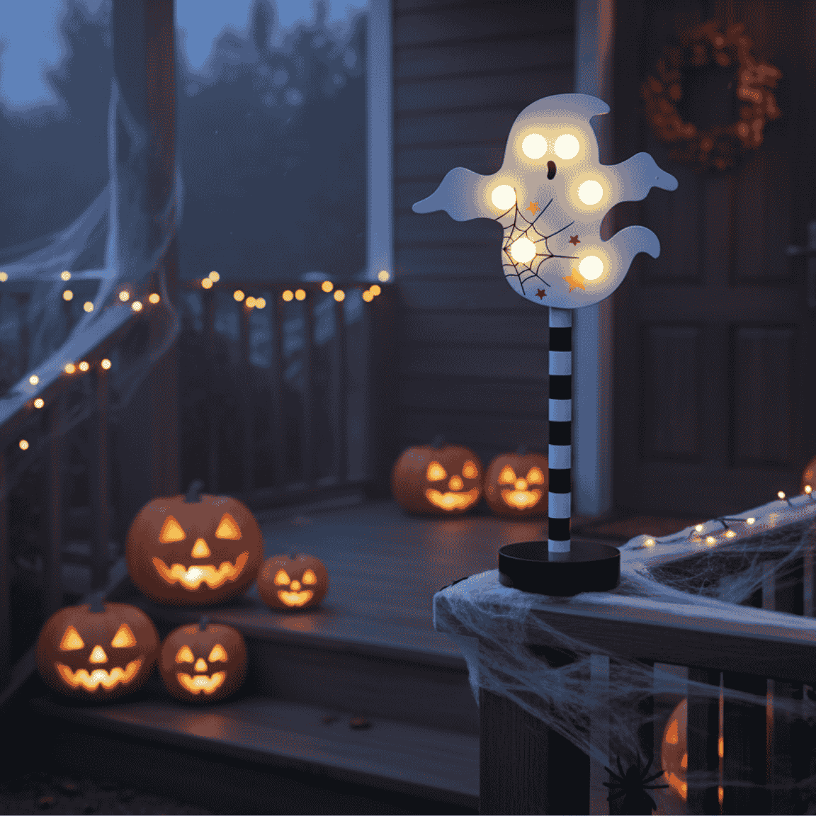 Filo 10 Luci LED Halloween Mani Bianco Caldo 1m a Batterie  DFDP 10LED-WW/HAND