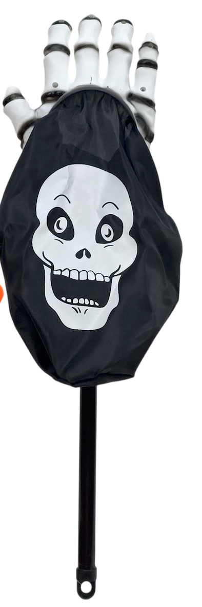 Mano con Sacchetto Halloween dolcetto o scherzetto  Zucca e Scheletro  52 cm