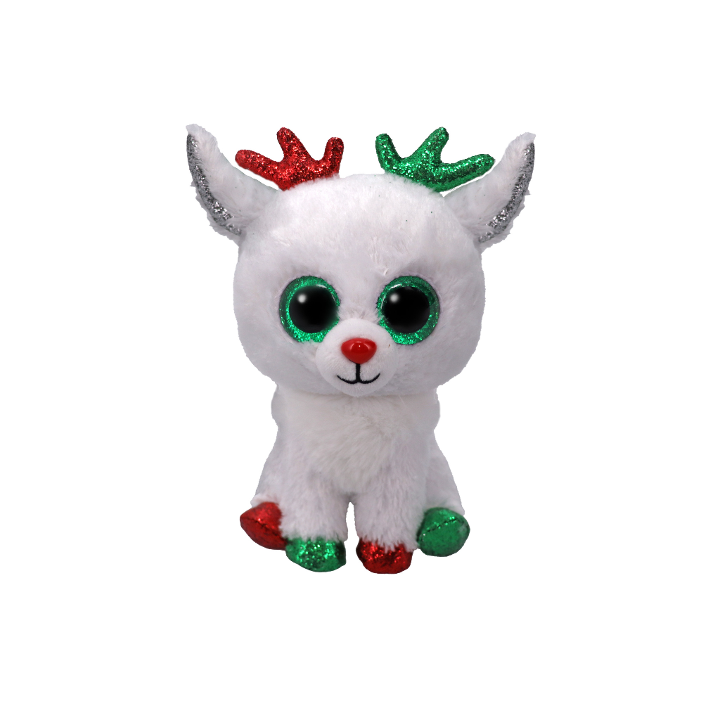 T37383 TY Beanie Boos Snowdrop 15 cm Peluche Renna Natalizia con Corna Glitter