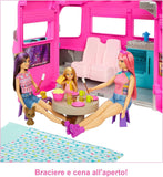 Mattel Barbie  Camper dei Sogni Playset HCD46 con Piscina Scivolo e 60 Accessori