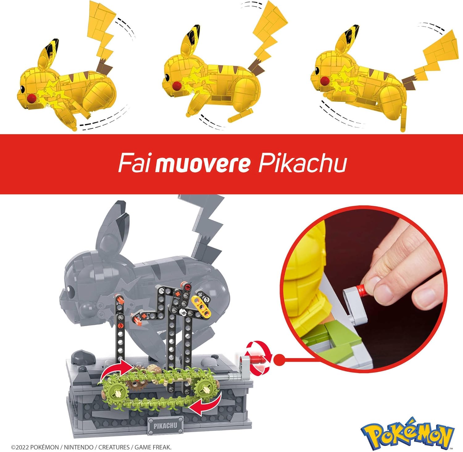 MEGA Pokémon Kinetic Pikachu HGC23  Set Costruzioni 1092 Pezzi con Arti Snodati