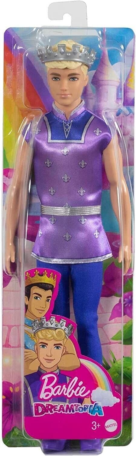 Barbie Dreamtopia Ken Principe HLC23  con Corona Dorata e Abito Blu