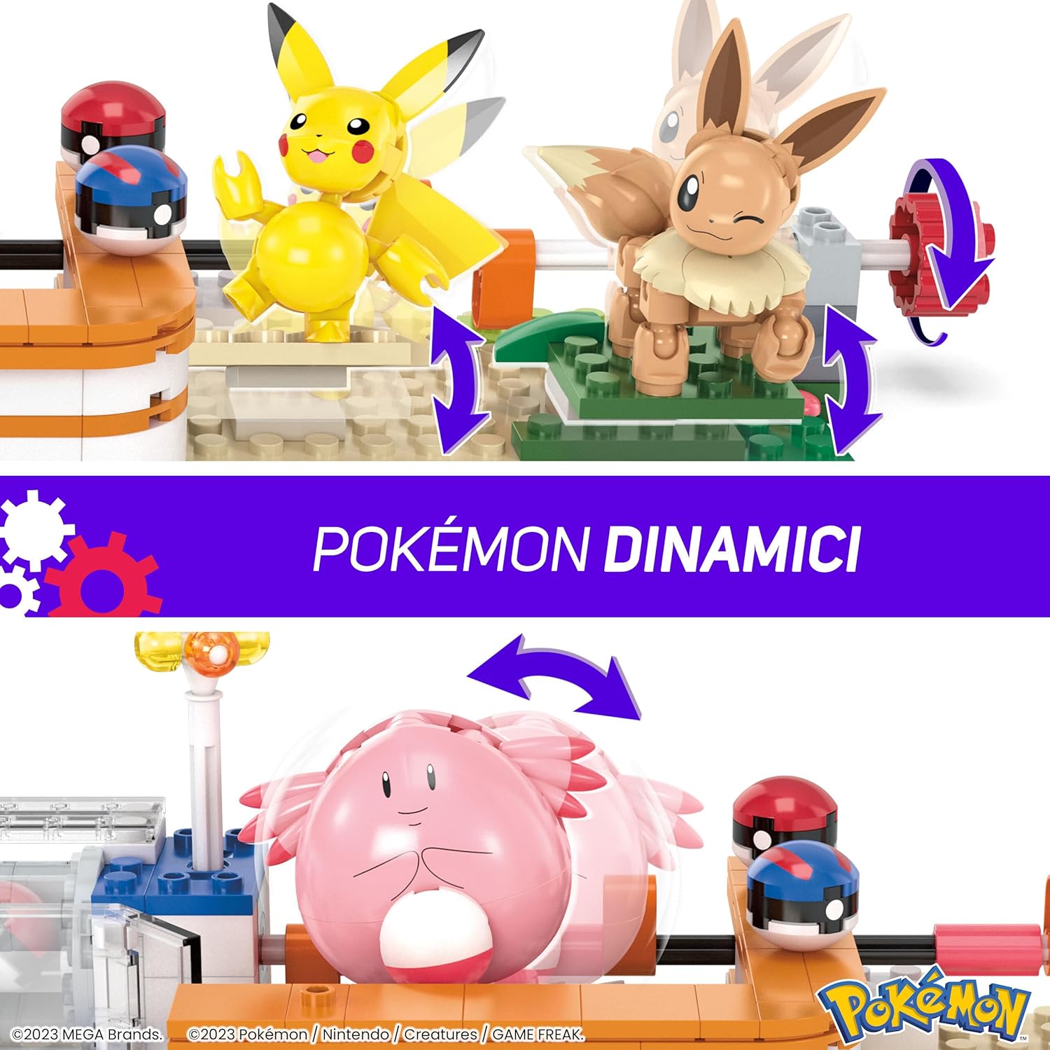 MEGA Pokémon Centro Pokémon HNT93 Set Costruzioni Pikachu, Eevee Chansey Togepi