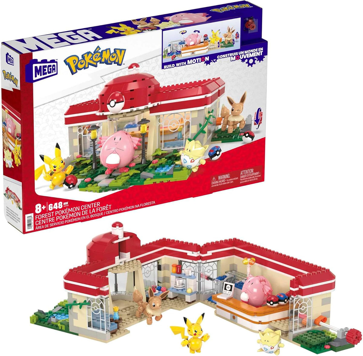 MEGA Pokémon Centro Pokémon HNT93 Set Costruzioni Pikachu, Eevee Chansey Togepi