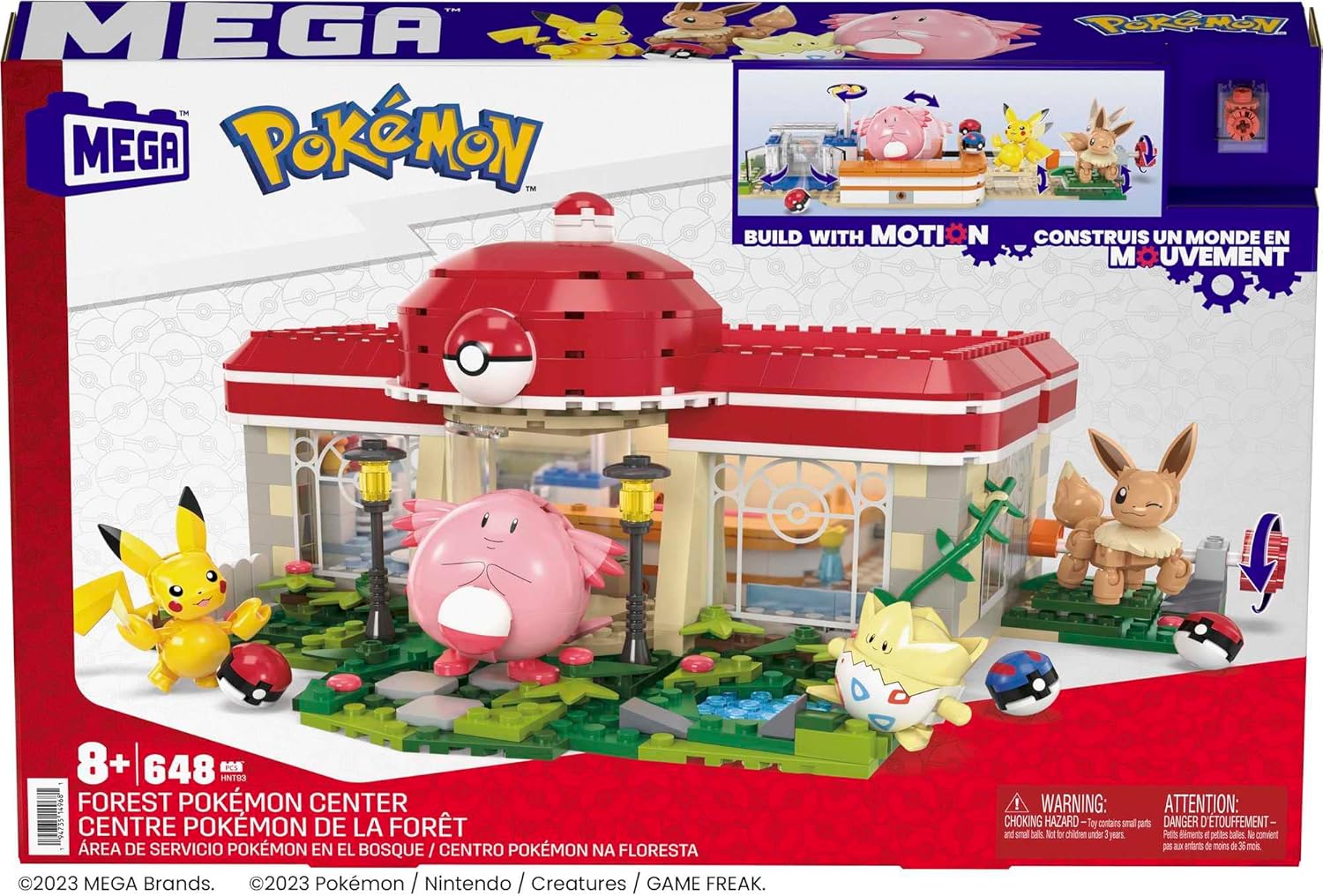 MEGA Pokémon Centro Pokémon HNT93 Set Costruzioni Pikachu, Eevee Chansey Togepi
